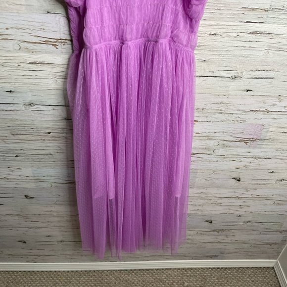 Design lab purple tulle dress ruched size medium - Picture 9 of 10